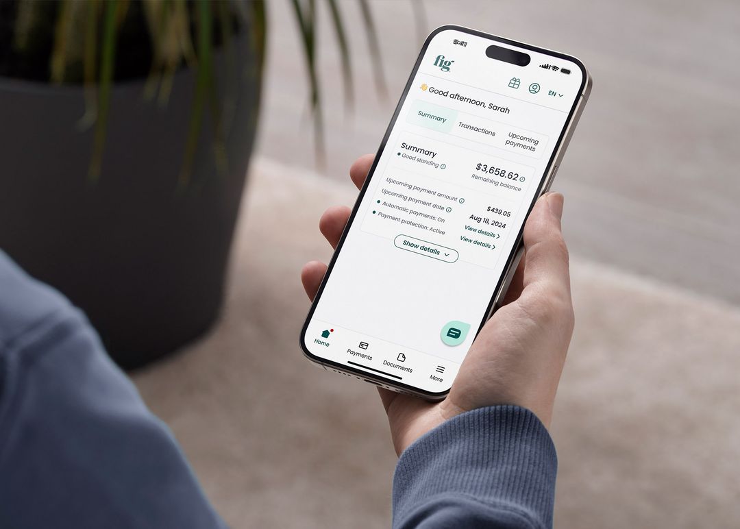 Fig self-service portal shown on a phone